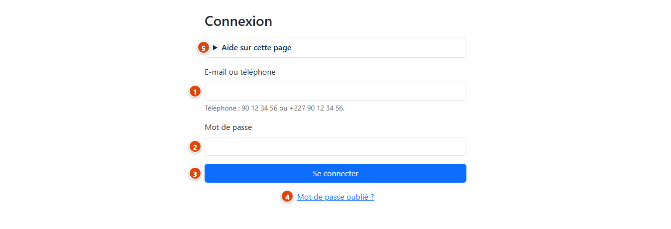 Page de connexion