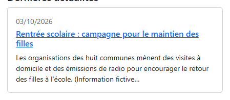 Organisations les plus en retard dans la commune
