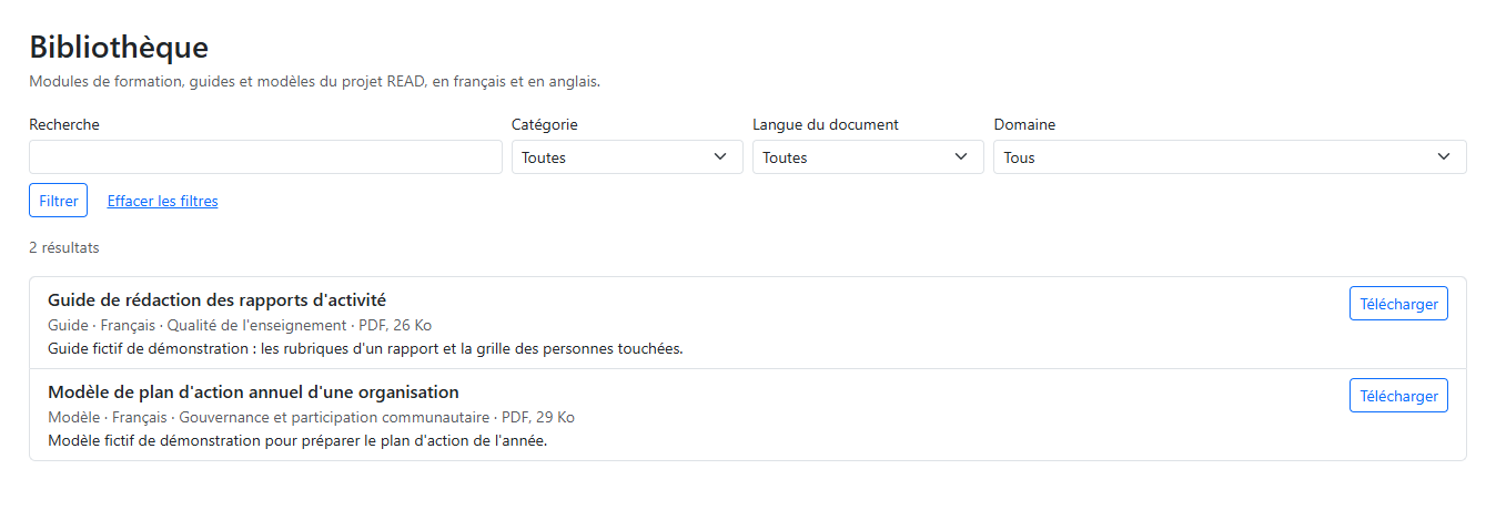 Bibliothèque vue par une organisation