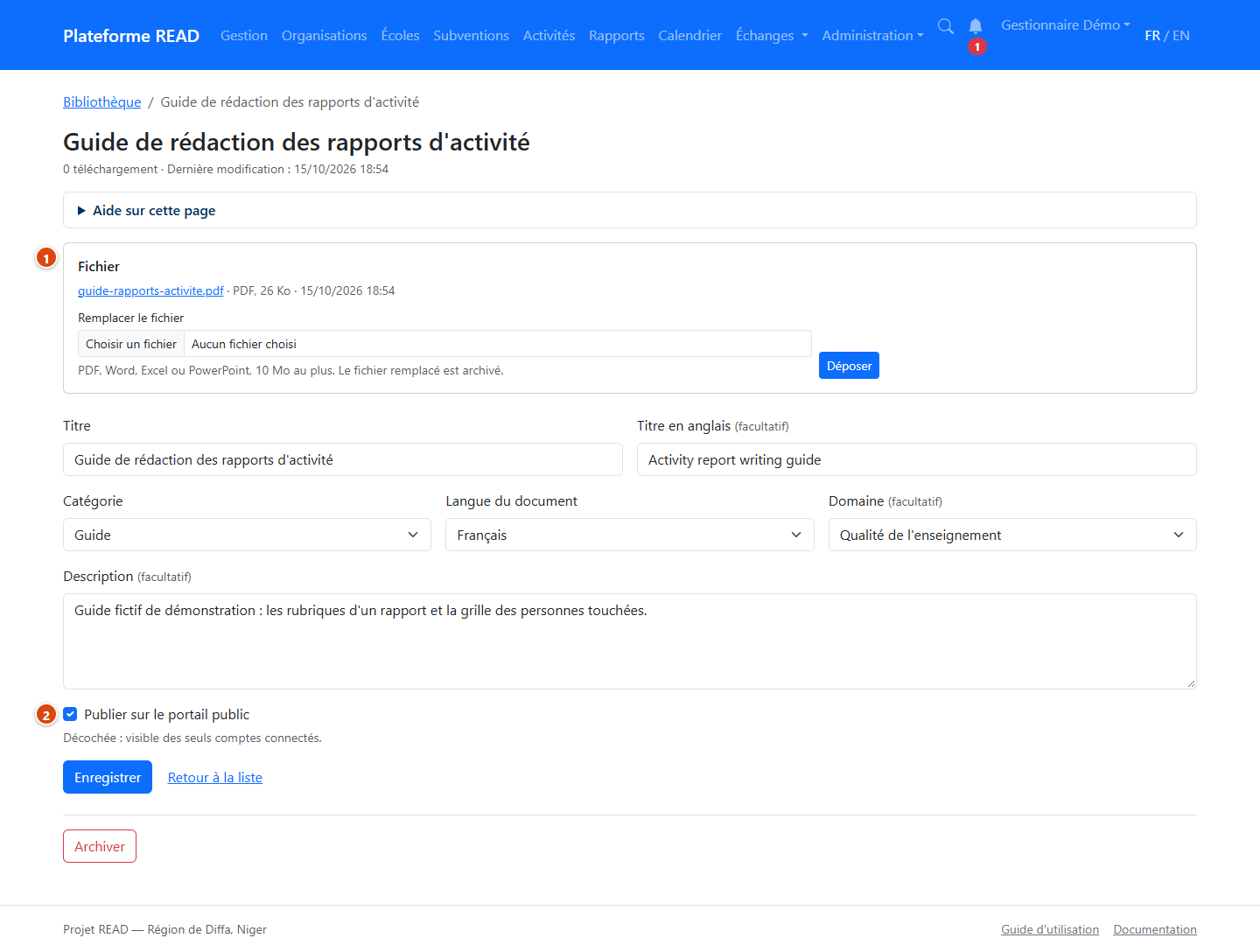 Fiche d'une ressource