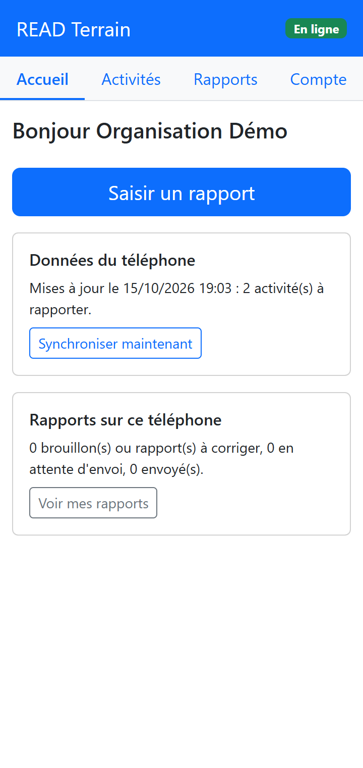 Accueil du module